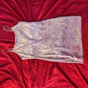 Ecote Light Pink Velvet Mini Dress